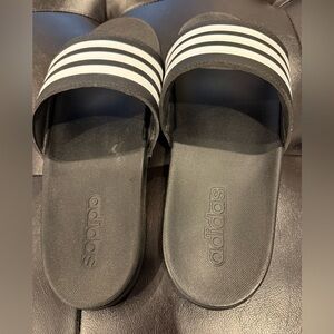 Adidas Striped Black and White Slides sz 8